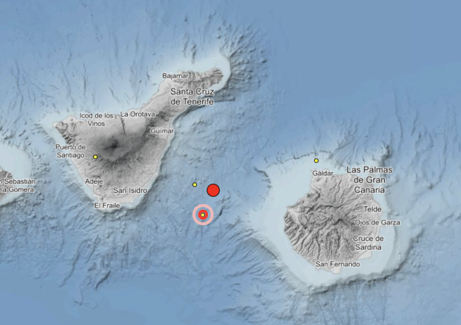 Terremoto de 4.4 entre Tenerife y Gran Canaria