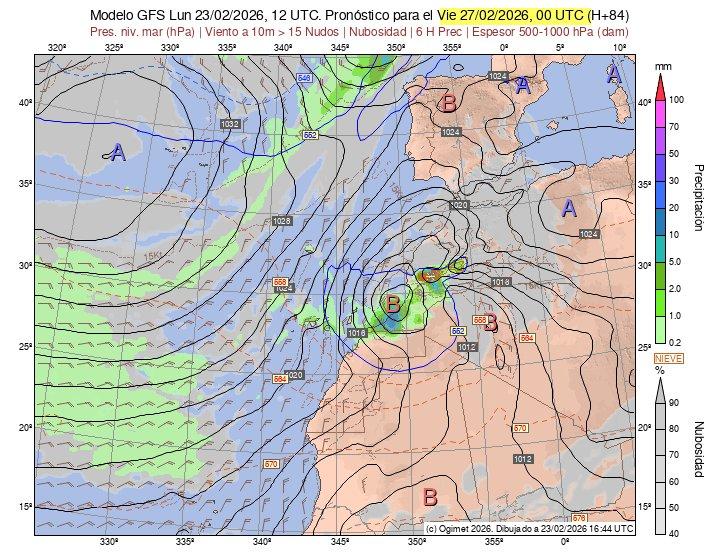 Una baja presi&oacute;n se acerca a Fuerteventura con posibles tormentas
