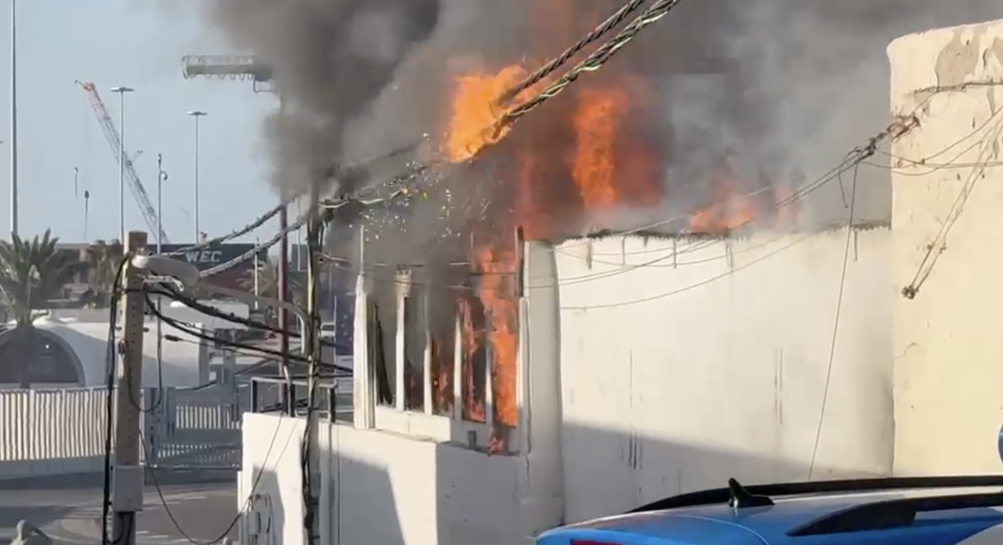 Incendio en la calle Guachinerfe