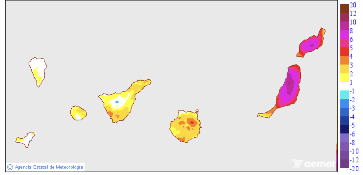 Canarias activa la prealerta por altas temperaturas este domingo