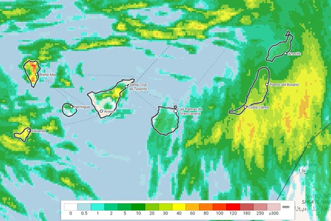 Aviso amarillo por lluvias para ma&ntilde;ana en Fuerteventura
